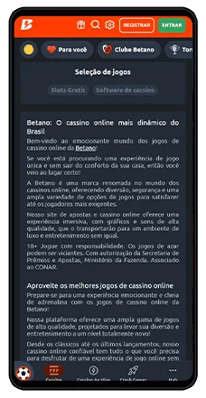 betano cassino jogos disponiveis